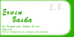 ervin baska business card